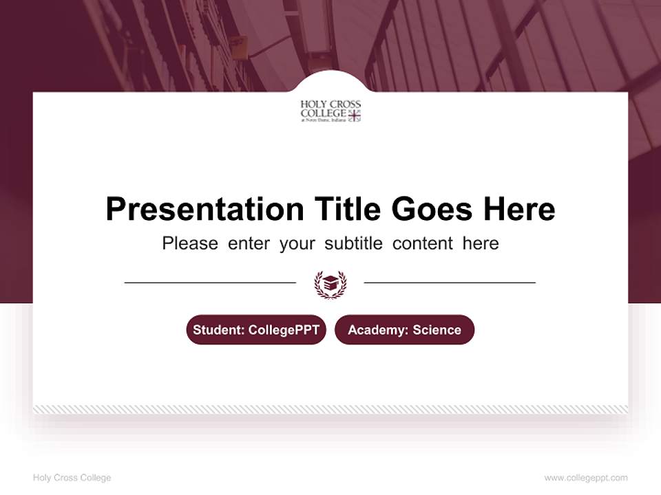 Holy Cross College National Scholarship Defense PPT Template4:3 ratio PPT effect preview image4