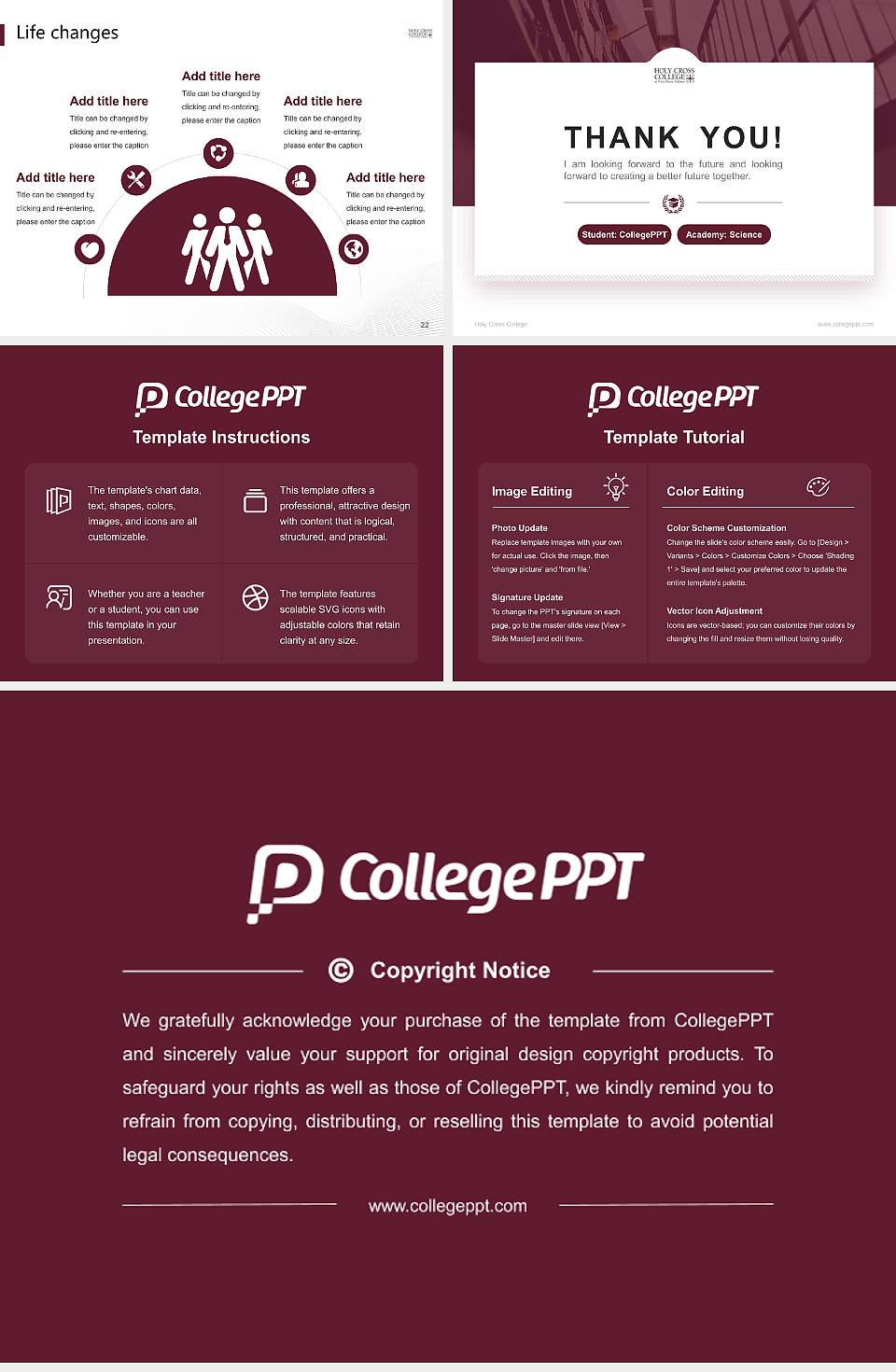 Holy Cross College National Scholarship Defense PPT Template4:3 ratio PPT effect preview image4