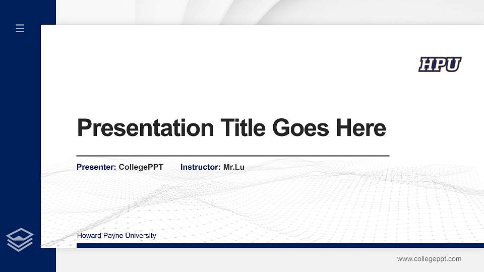 Howard Payne University Thesis Proposal/Graduation Defense PPT Template16:9 ratio PPT effect preview image