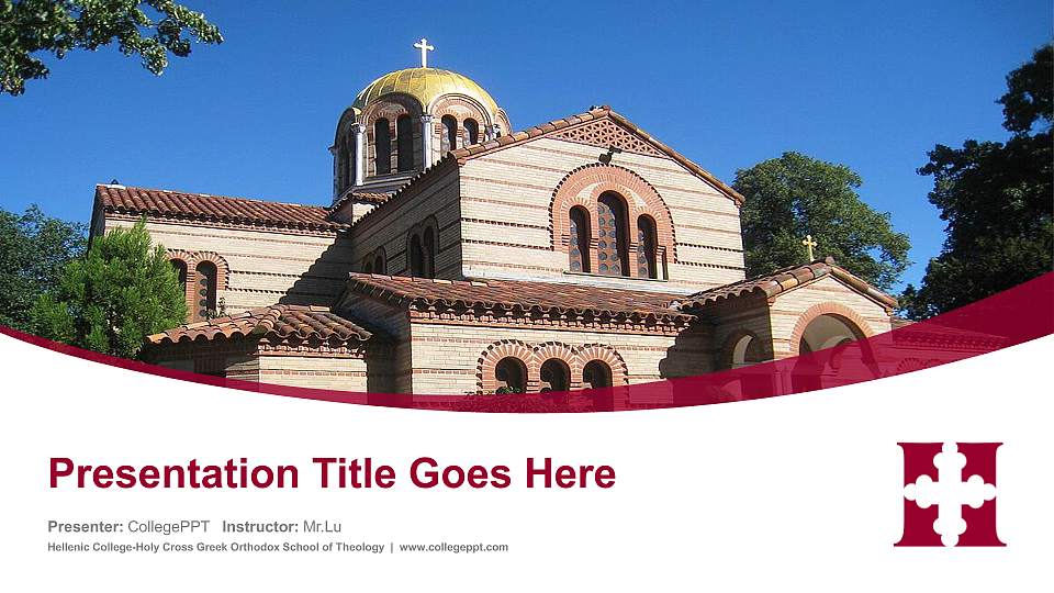 Hellenic College-Holy Cross Greek Orthodox School of Theology Course/Courseware Creation PPT Template16:9 ratio PPT effect preview image