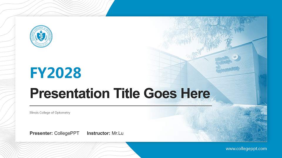 Illinois College of Optometry Academic Presentation/Research Findings Report PPT Template16:9 ratio PPT effect preview image