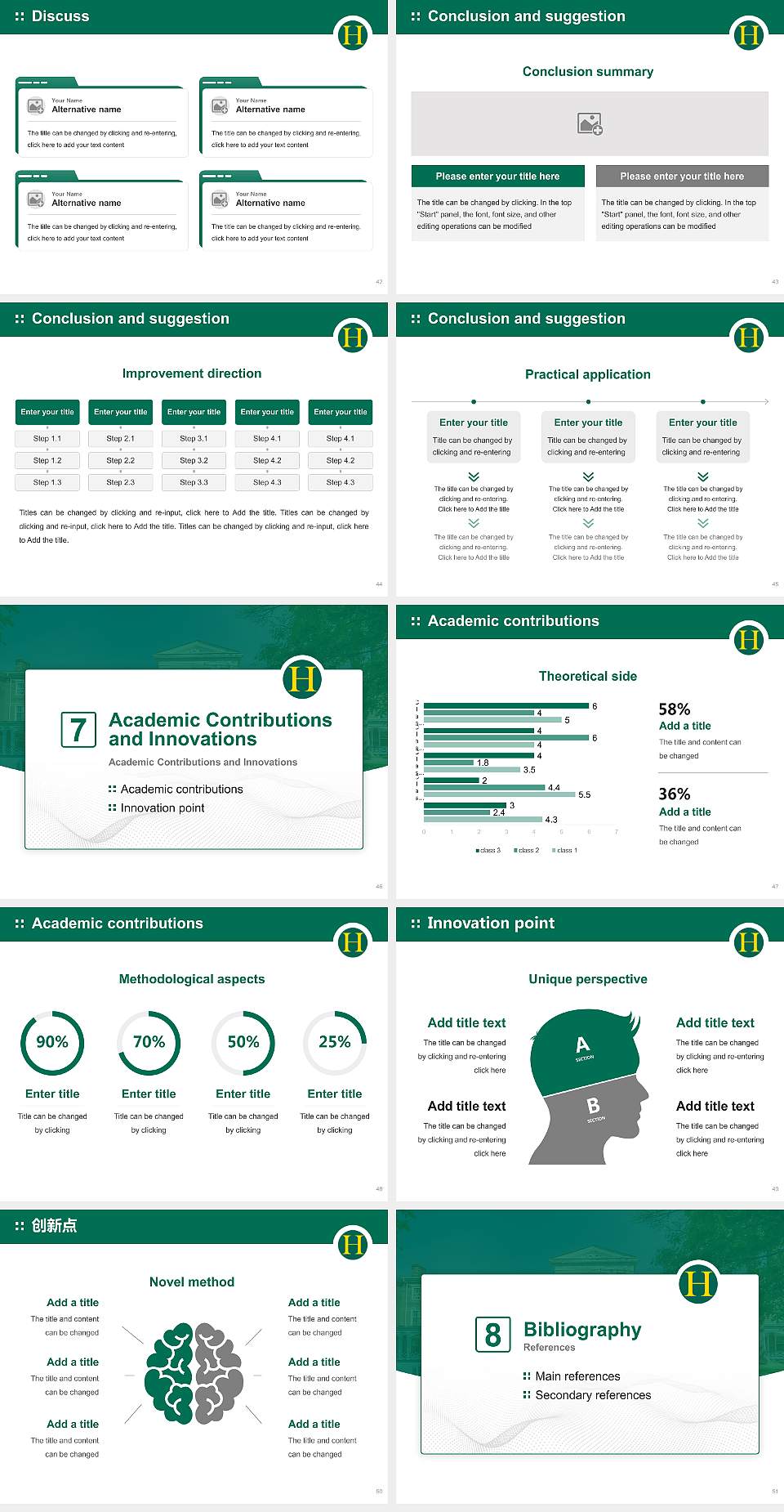 Hollins University Graduation Thesis Defense PPT Template4:3 ratio PPT effect preview image6