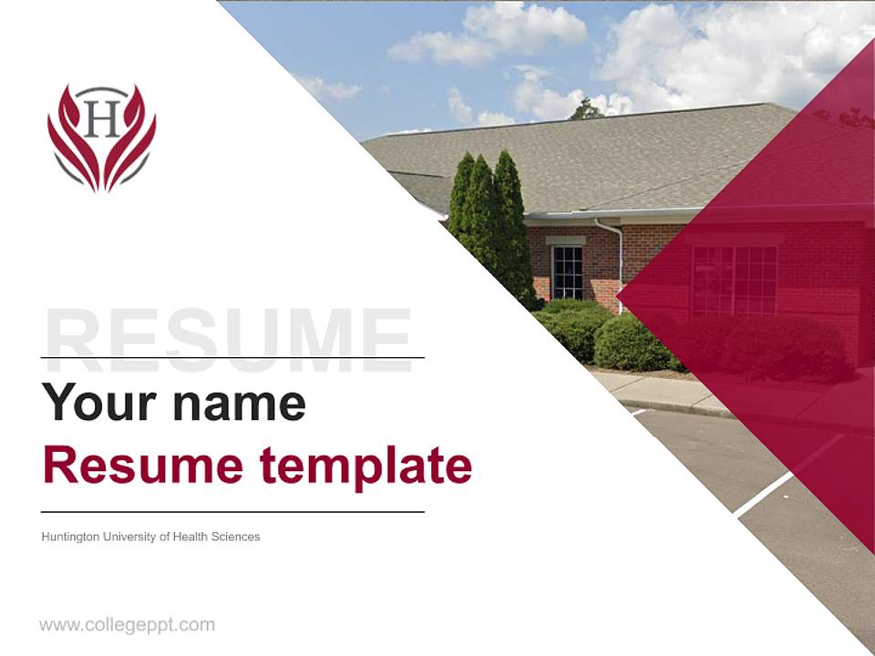 Huntington University of Health Sciences Resume PPT Template4:3 ratio PPT effect preview image5