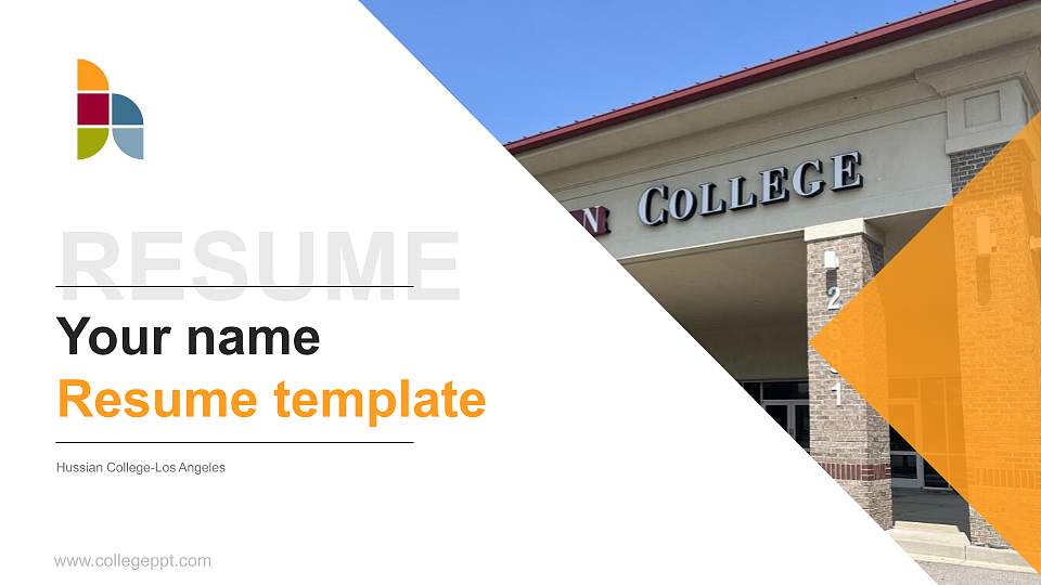 Hussian College-Los Angeles Resume PPT Template16:9 ratio PPT effect preview image