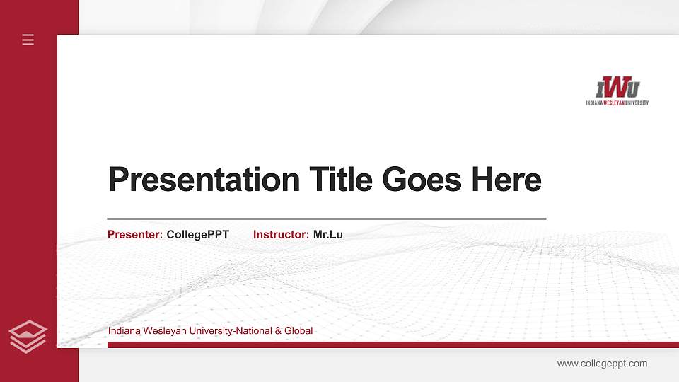 Indiana Wesleyan University-National & Global Thesis Proposal/Graduation Defense PPT Template16:9 ratio PPT effect preview image