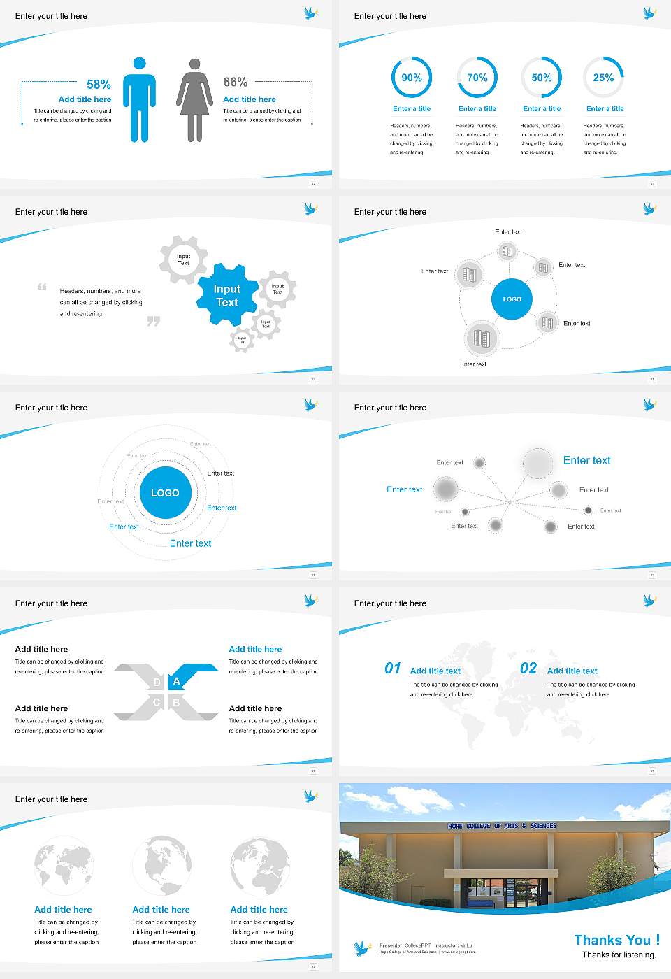 Hope College of Arts and Sciences Course/Courseware Creation PPT Template16:9 ratio PPT effect preview image4