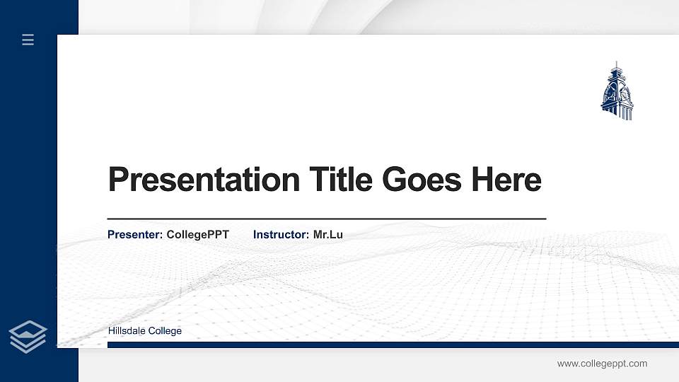 Hillsdale College Thesis Proposal/Graduation Defense PPT Template16:9 ratio PPT effect preview image
