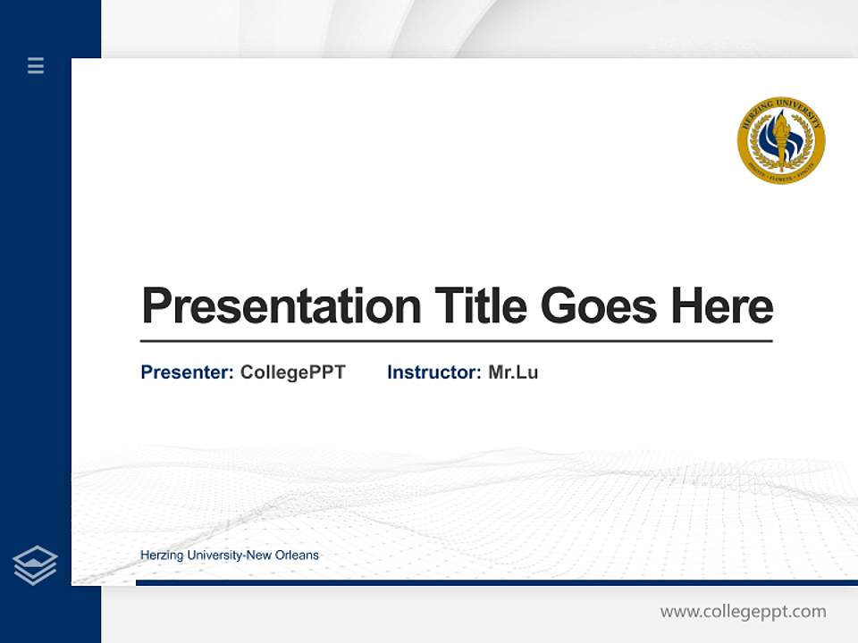 Herzing University-New Orleans Thesis Proposal/Graduation Defense PPT Template4:3 ratio PPT effect preview image5