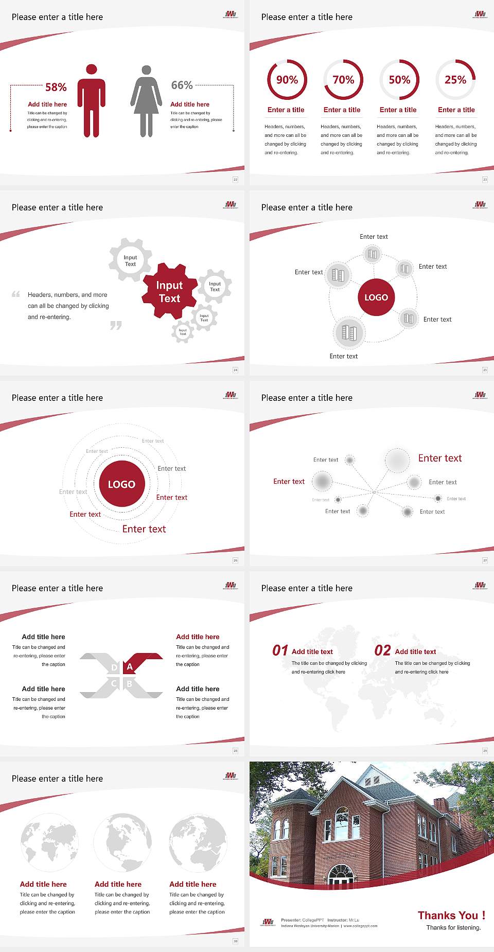 Indiana Wesleyan University-Marion Course/Courseware Creation PPT Template4:3 ratio PPT effect preview image4