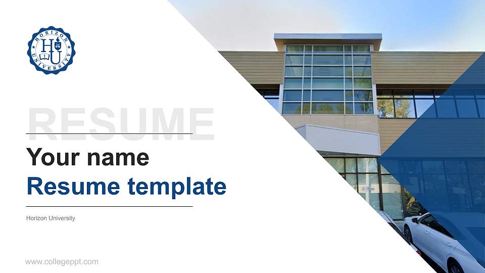 Horizon University Resume PPT Template16:9 ratio PPT effect preview image