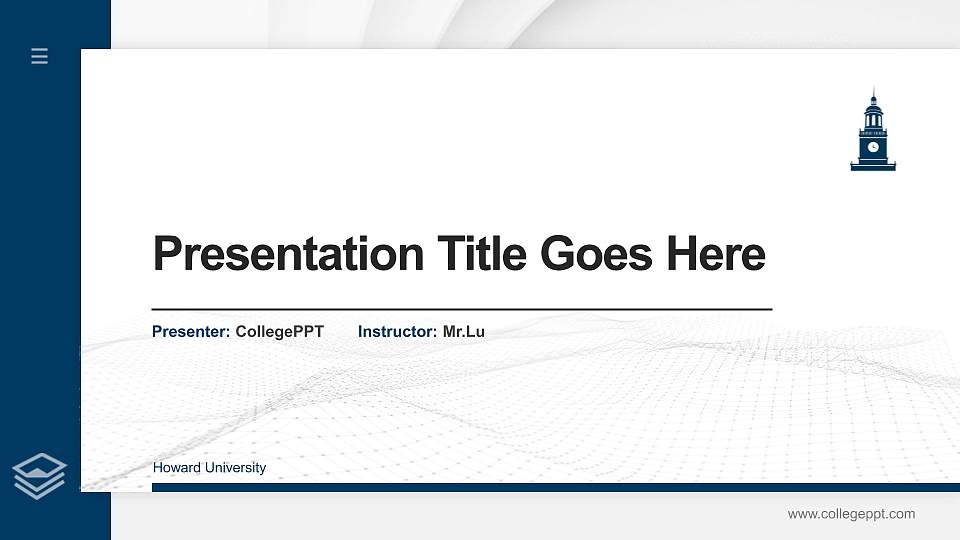 Howard University Thesis Proposal/Graduation Defense PPT Template16:9 ratio PPT effect preview image
