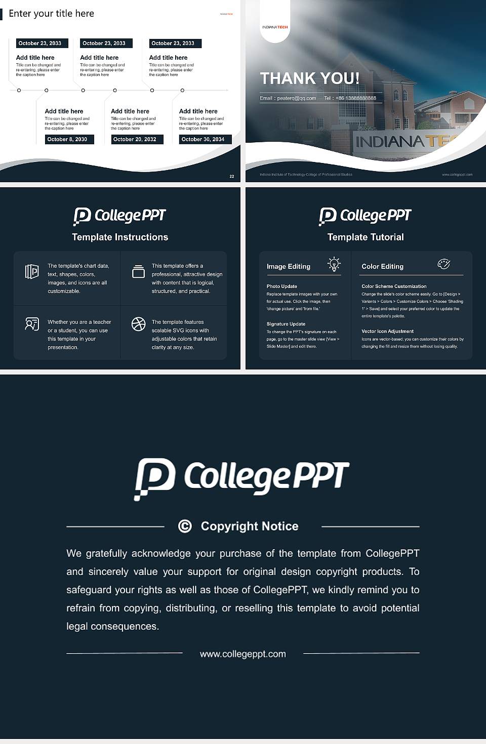 Indiana Institute of Technology-College of Professional Studies Lecture Sharing and Networking Event PPT Template4:3 ratio PPT effect preview image4