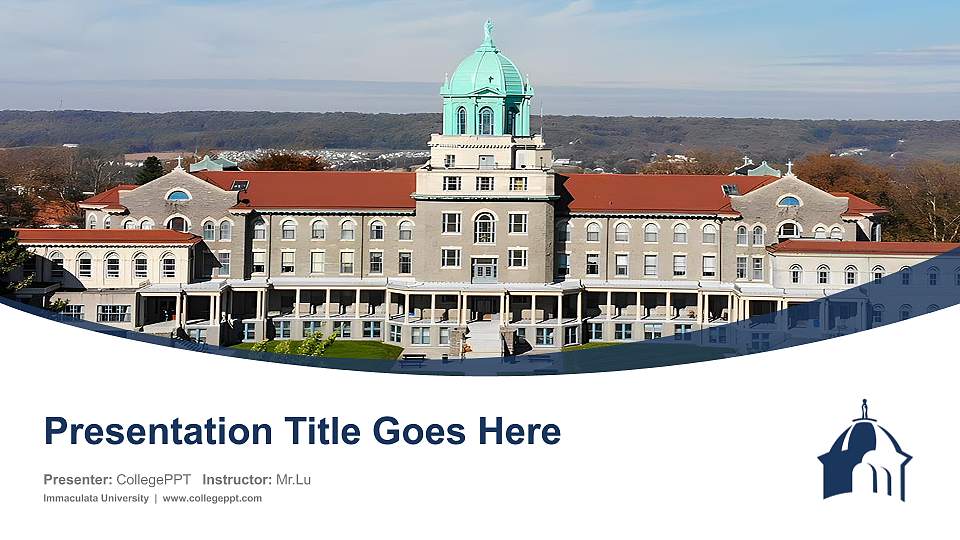 Immaculata University Course/Courseware Creation PPT Template16:9 ratio PPT effect preview image