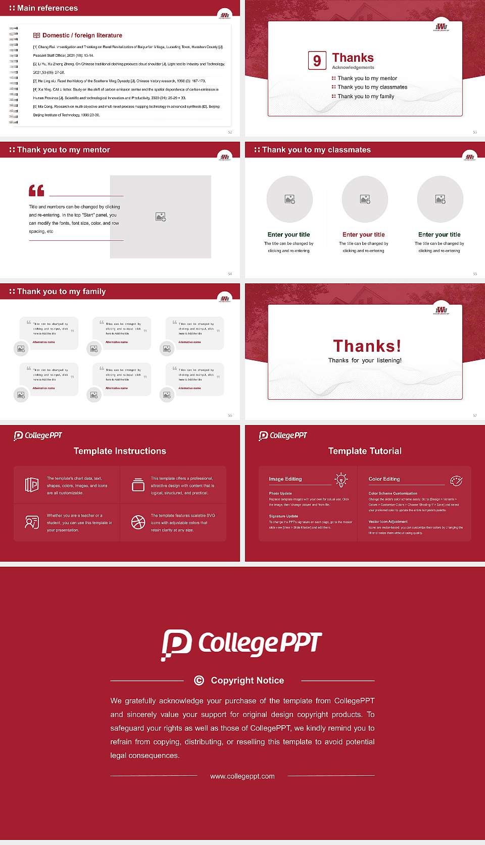 Indiana Wesleyan University-Marion Graduation Thesis Defense PPT Template16:9 ratio PPT effect preview image7
