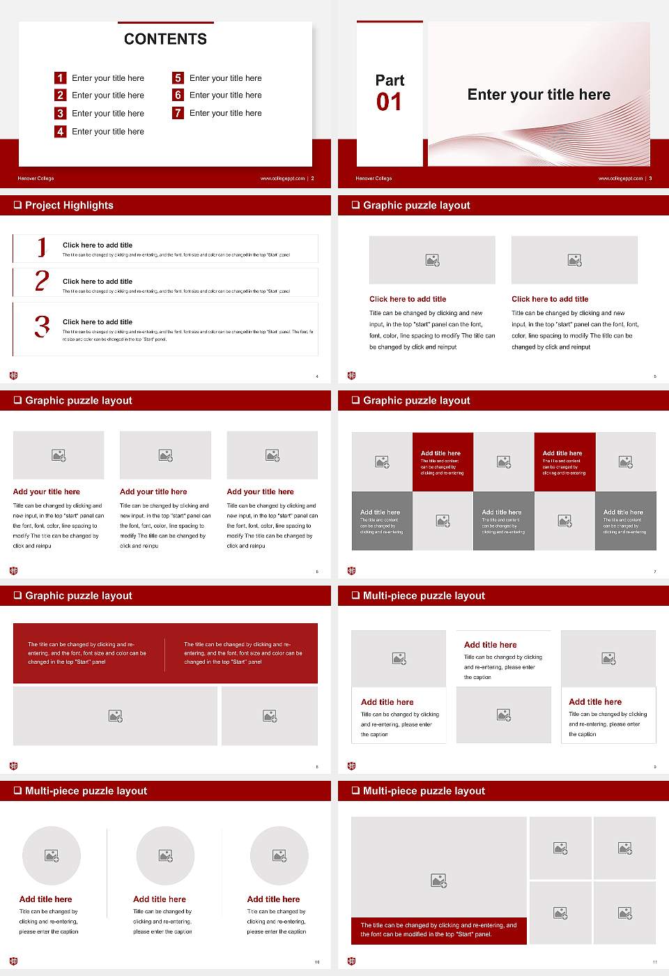 Hanover College General Purpose PPT Template16:9 ratio PPT effect preview image2