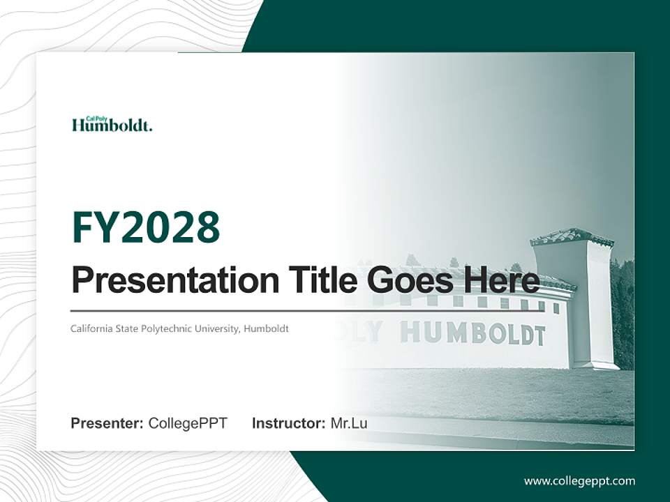 California State Polytechnic University, Humboldt Academic Presentation/Research Findings Report PPT Template4:3 ratio PPT effect preview image5
