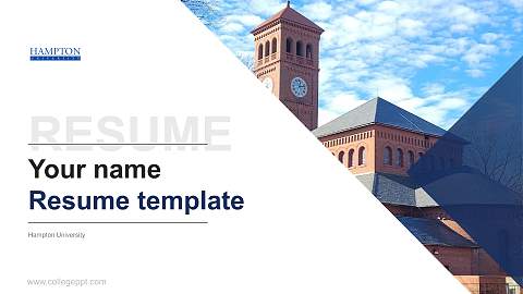 Hampton University Resume PPT Template