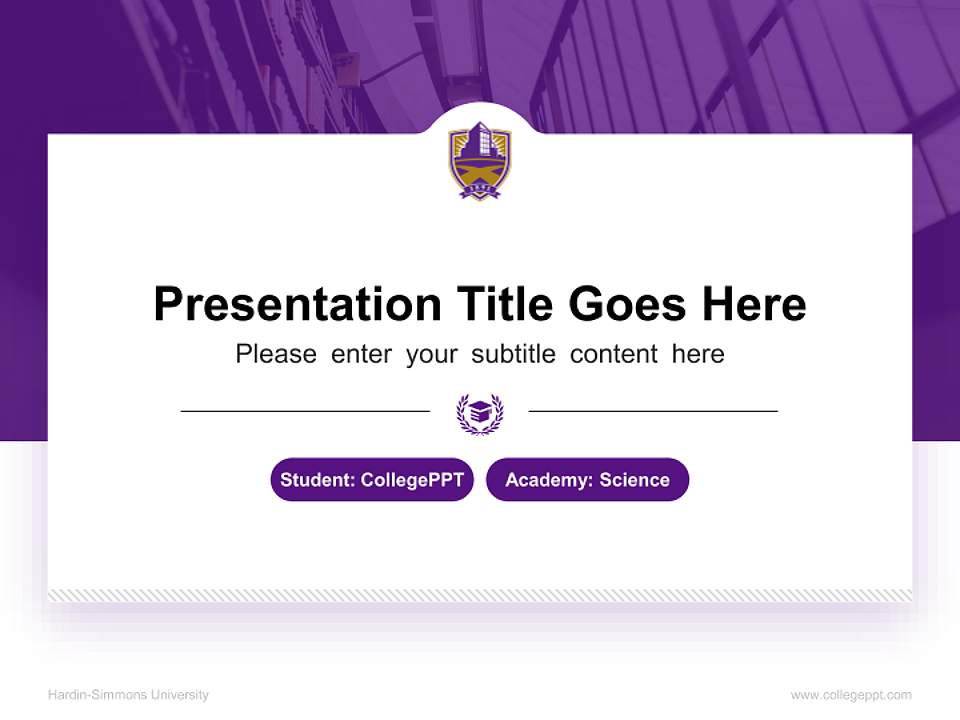 Hardin-Simmons University National Scholarship Defense PPT Template4:3 ratio PPT effect preview image4
