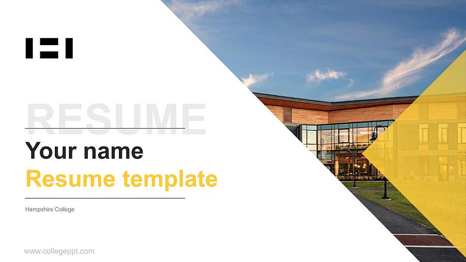 Hampshire College Resume PPT Template16:9 ratio PPT effect preview image