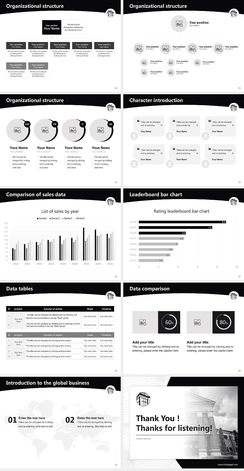Harding University Academic Presentation/Research Findings Report PPT Template4:3 ratio PPT effect preview image4