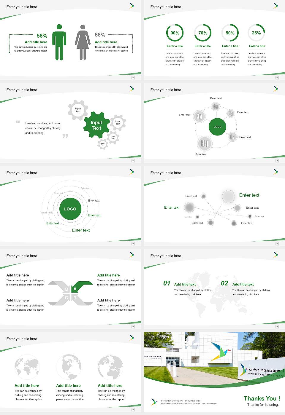 Hartford International University for Religion and Peace Course/Courseware Creation PPT Template16:9 ratio PPT effect preview image4