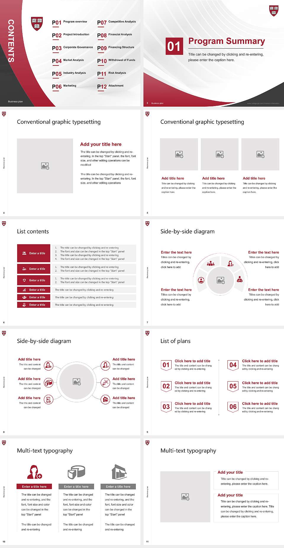 Harvard University Competition/Entrepreneurship Contest PPT Template4:3 ratio PPT effect preview image2