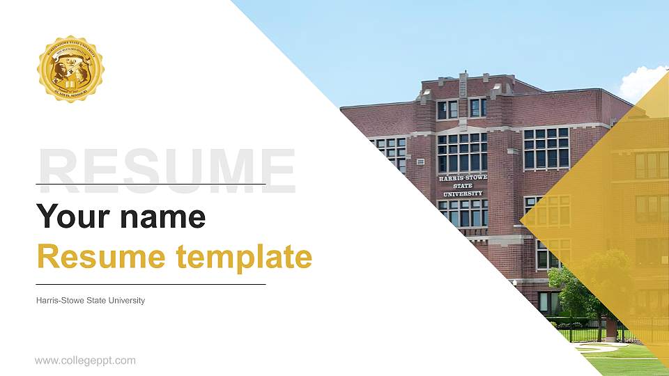 Harris-Stowe State University Resume PPT Template16:9 ratio PPT effect preview image