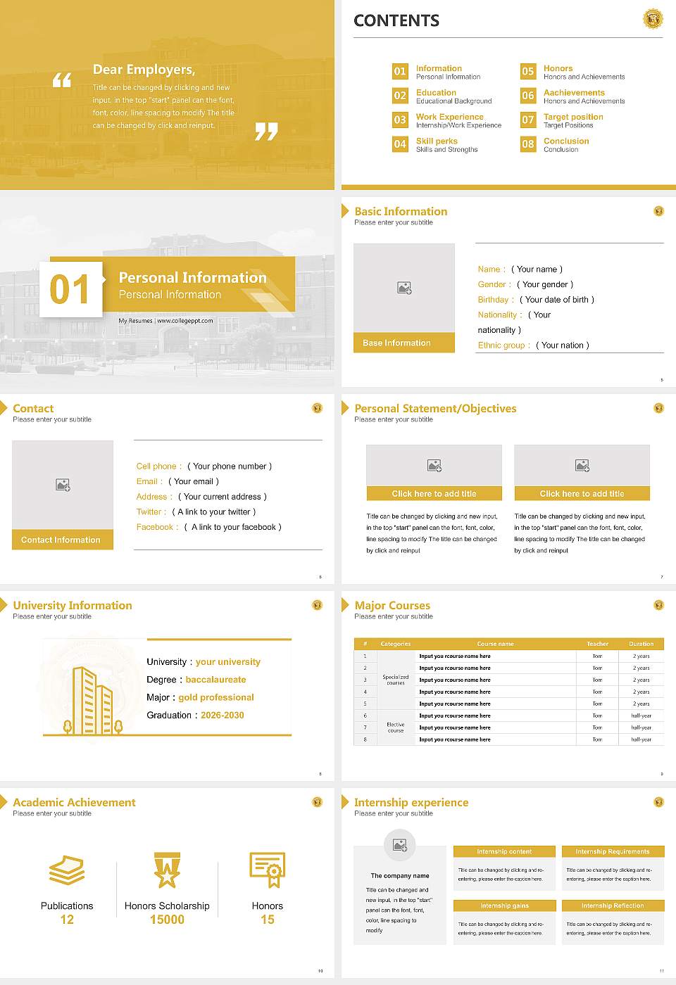Harris-Stowe State University Resume PPT Template16:9 ratio PPT effect preview image2