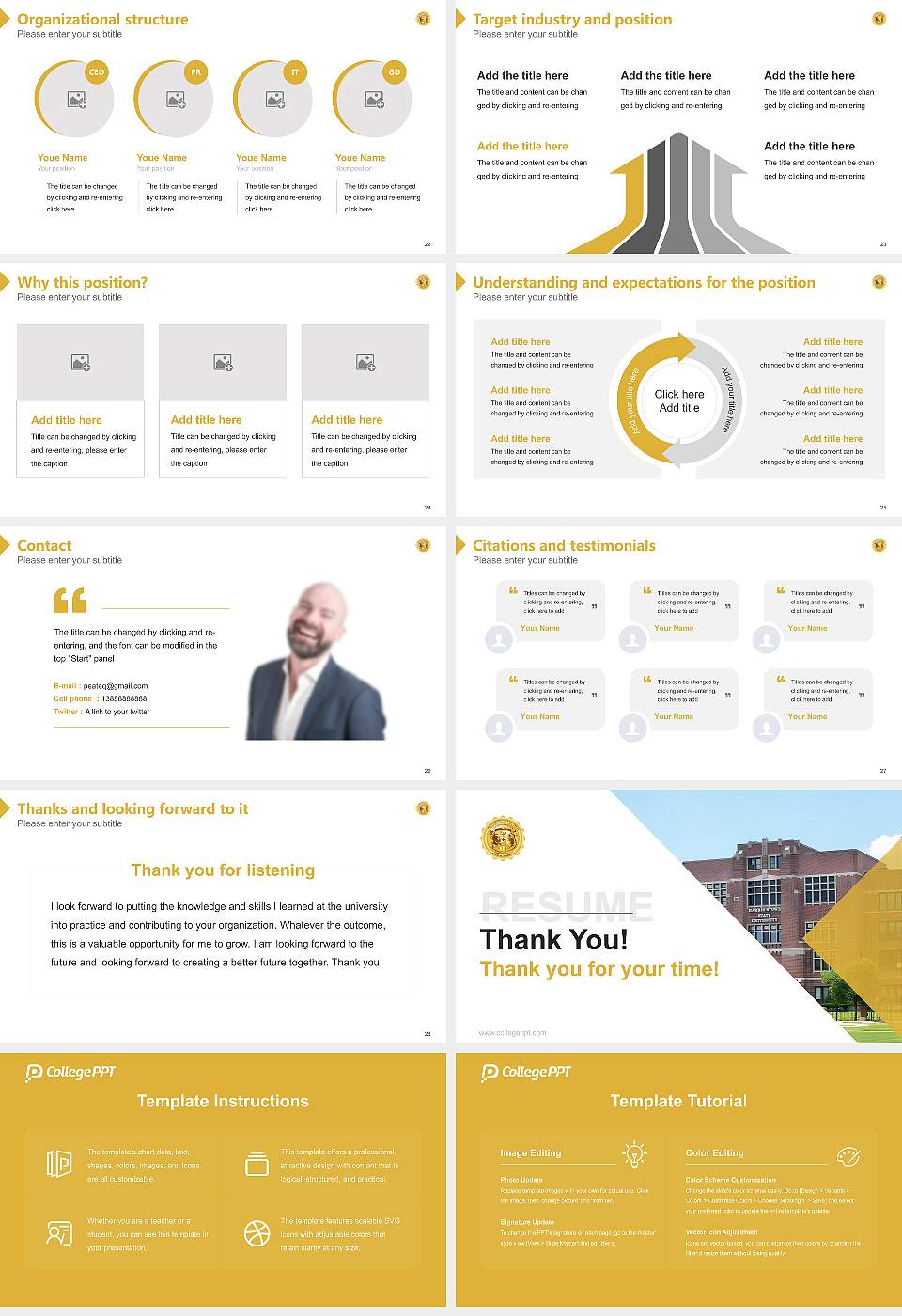 Harris-Stowe State University Resume PPT Template16:9 ratio PPT effect preview image4