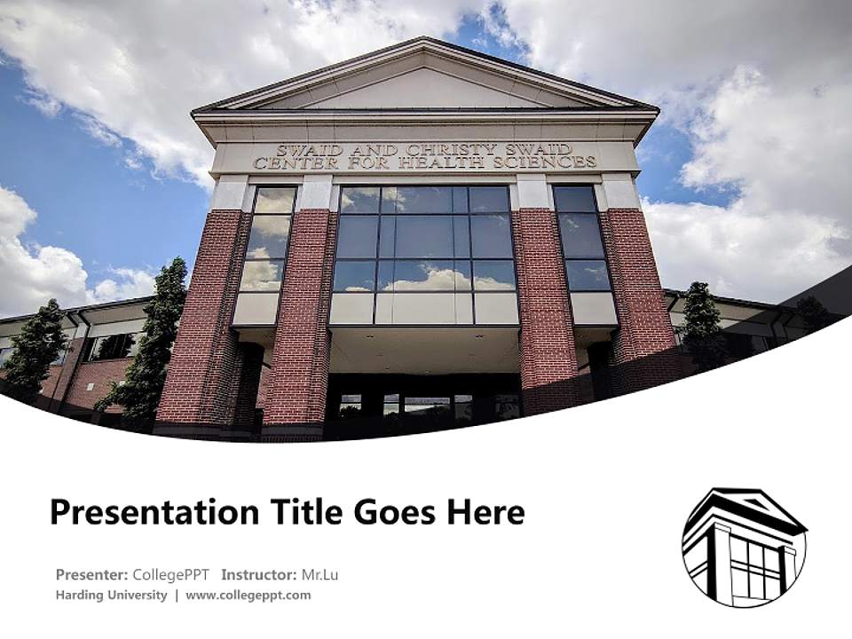 Harding University Course/Courseware Creation PPT Template4:3 ratio PPT effect preview image5