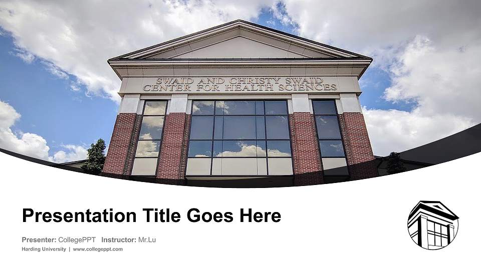 Harding University Course/Courseware Creation PPT Template16:9 ratio PPT effect preview image