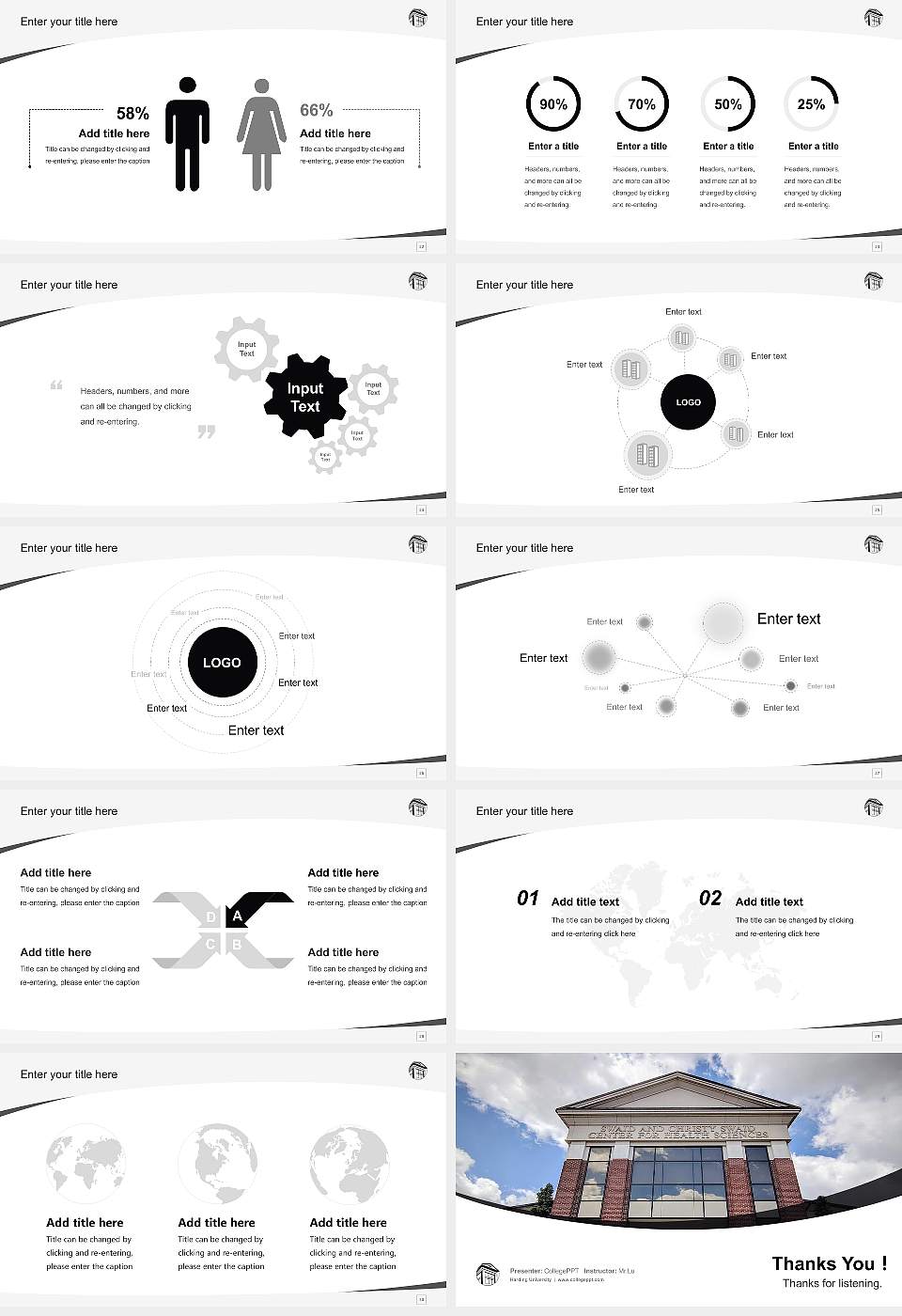 Harding University Course/Courseware Creation PPT Template16:9 ratio PPT effect preview image4