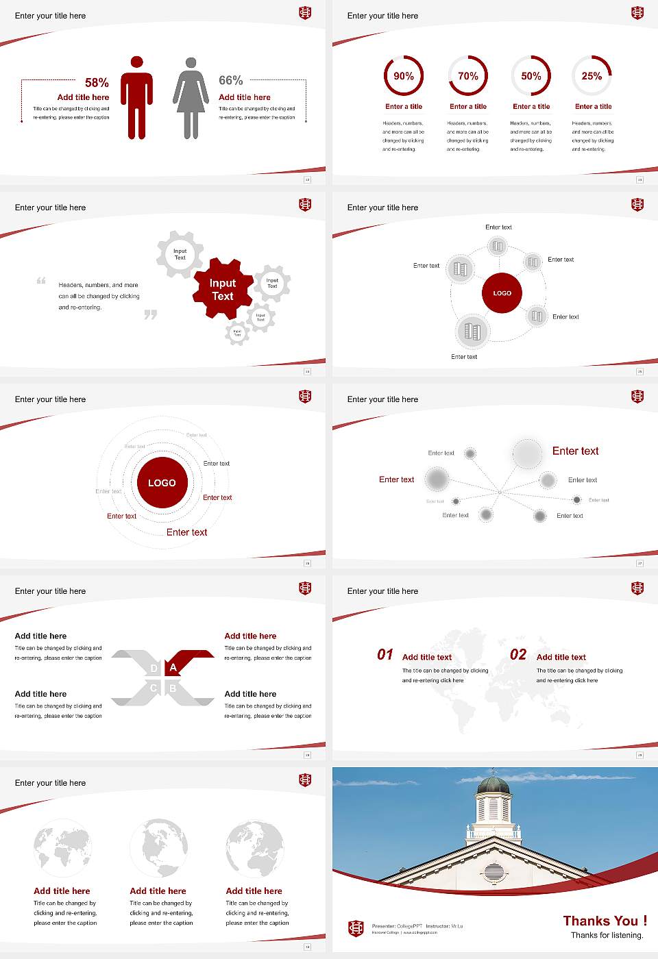 Hanover College Course/Courseware Creation PPT Template16:9 ratio PPT effect preview image4