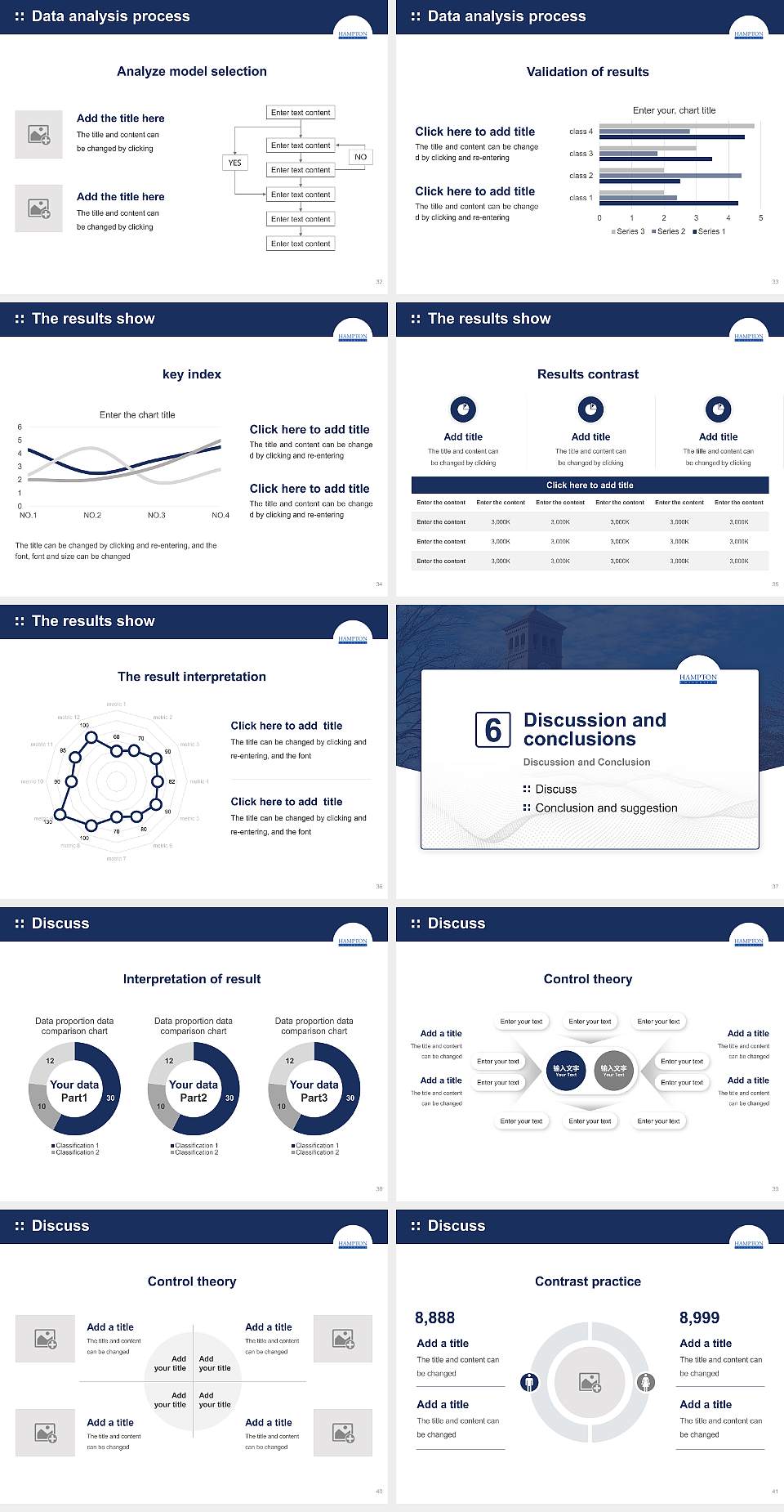 Hampton University Graduation Thesis Defense PPT Template4:3 ratio PPT effect preview image5