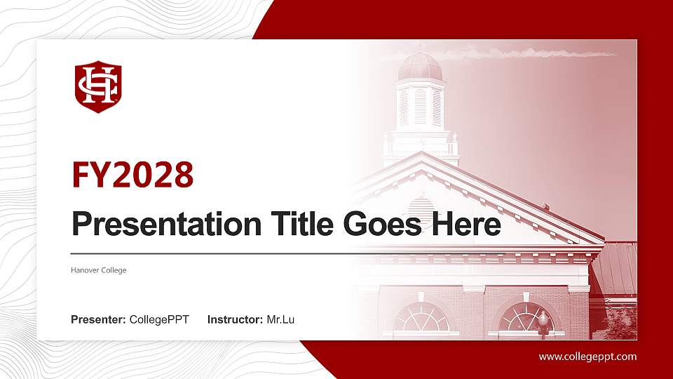 Hanover College Academic Presentation/Research Findings Report PPT Template16:9 ratio PPT effect preview image