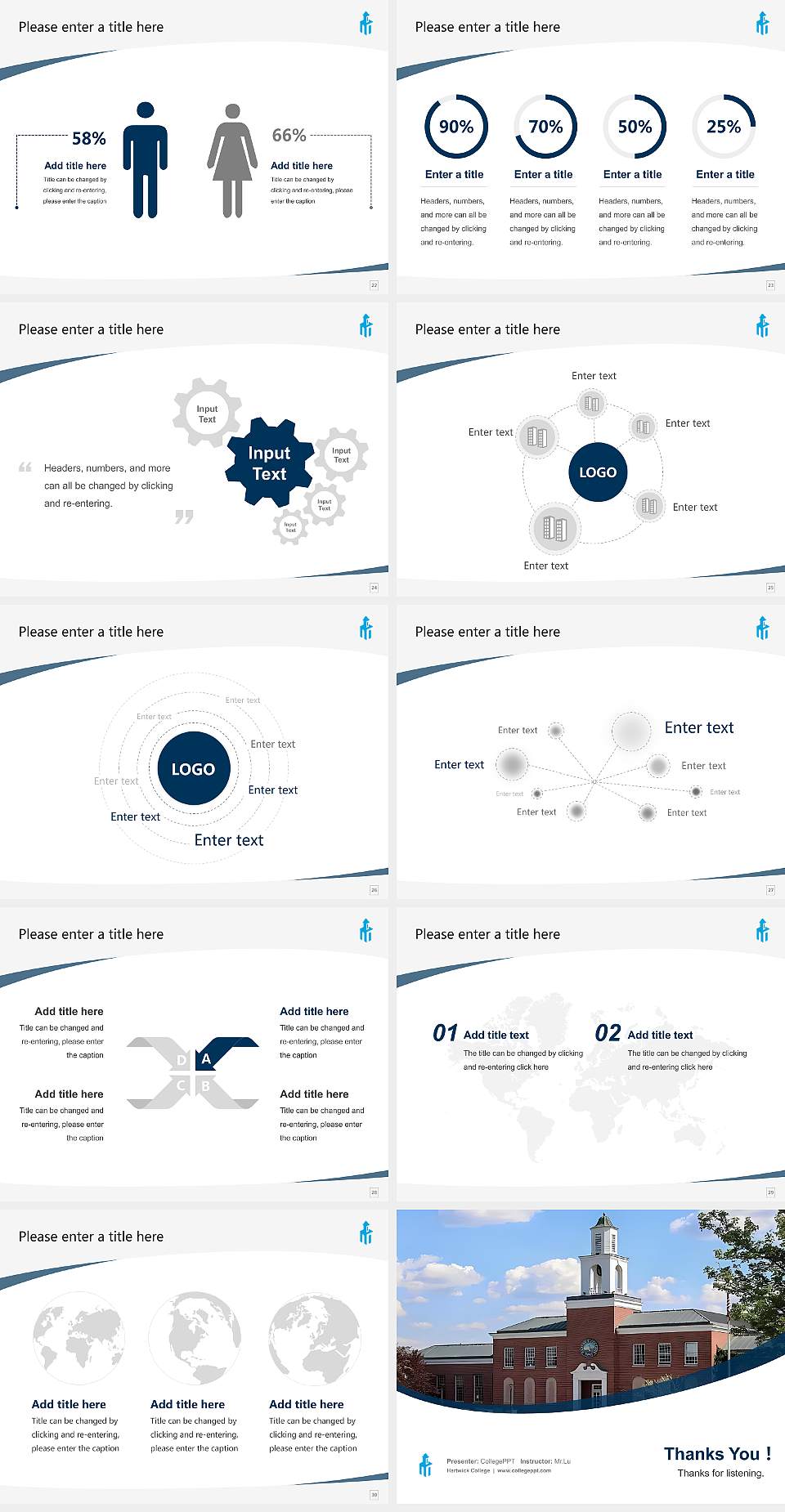 Hartwick College Course/Courseware Creation PPT Template4:3 ratio PPT effect preview image4