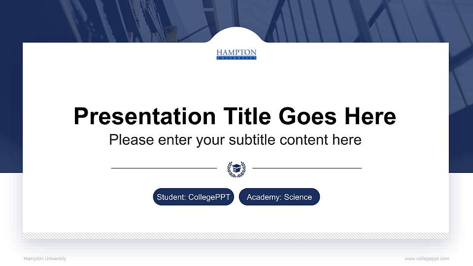 Hampton University National Scholarship Defense PPT Template16:9 ratio PPT effect preview image