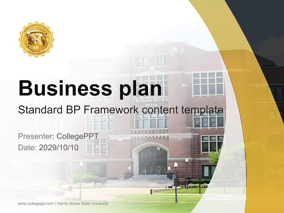 Harris-Stowe State University Competition/Entrepreneurship Contest PPT Template4:3 ratio PPT effect preview image9