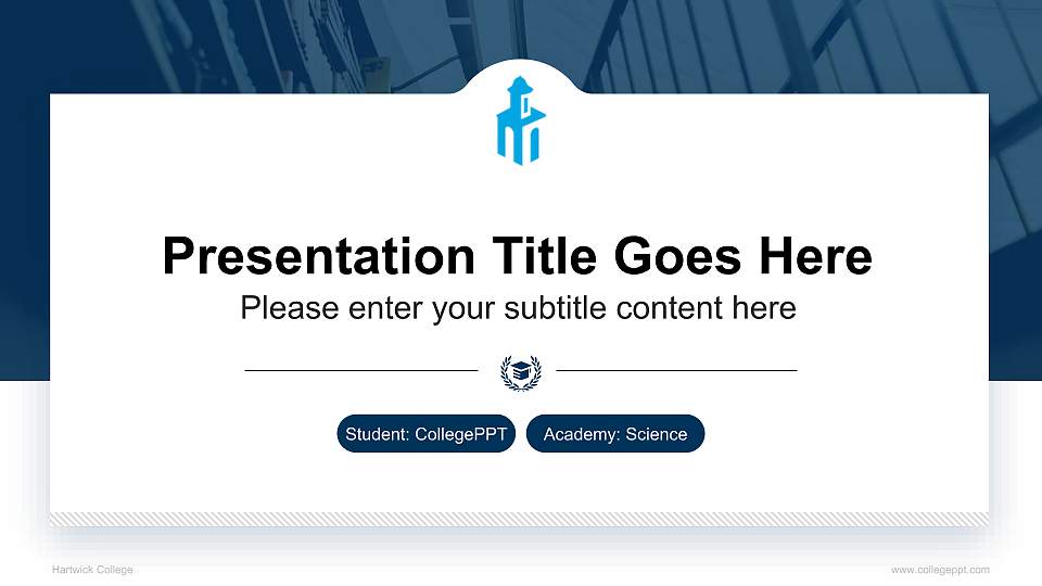 Hartwick College National Scholarship Defense PPT Template16:9 ratio PPT effect preview image