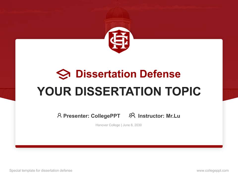Hanover College Graduation Thesis Defense PPT Template4:3 ratio PPT effect preview image7