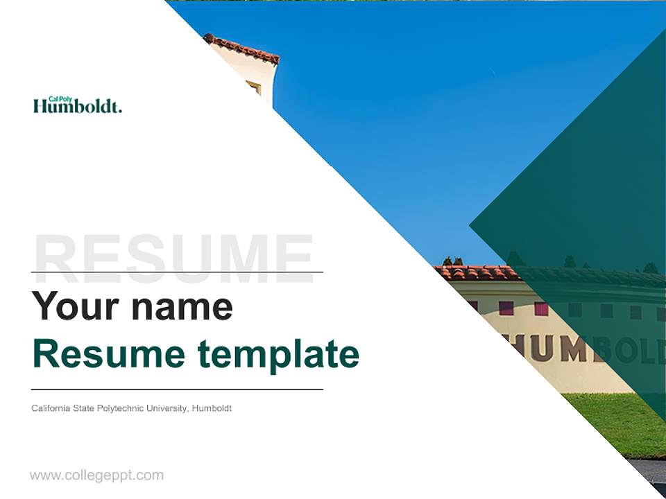 California State Polytechnic University, Humboldt Resume PPT Template4:3 ratio PPT effect preview image5