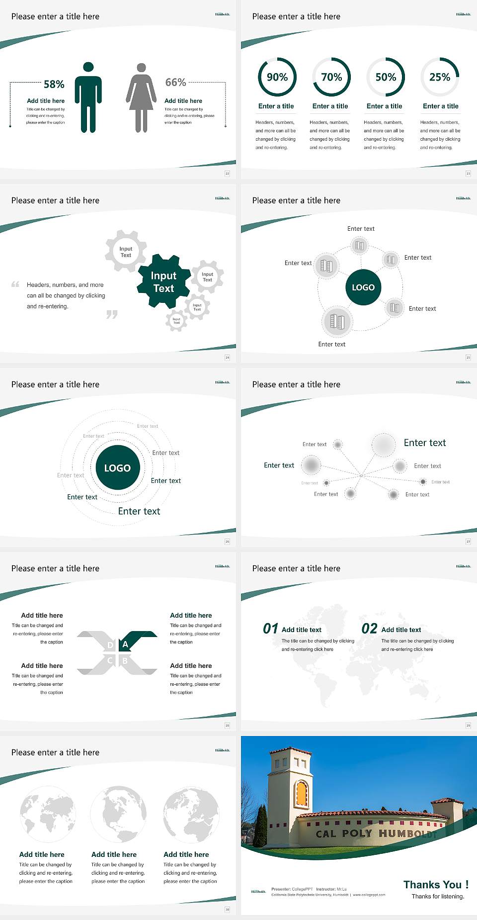 California State Polytechnic University, Humboldt Course/Courseware Creation PPT Template4:3 ratio PPT effect preview image4
