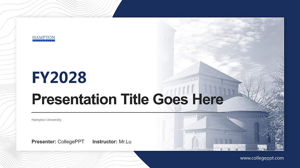 Hampton University Academic Presentation/Research Findings Report PPT Template16:9 ratio PPT effect preview image