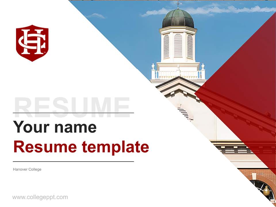 Hanover College Resume PPT Template4:3 ratio PPT effect preview image5