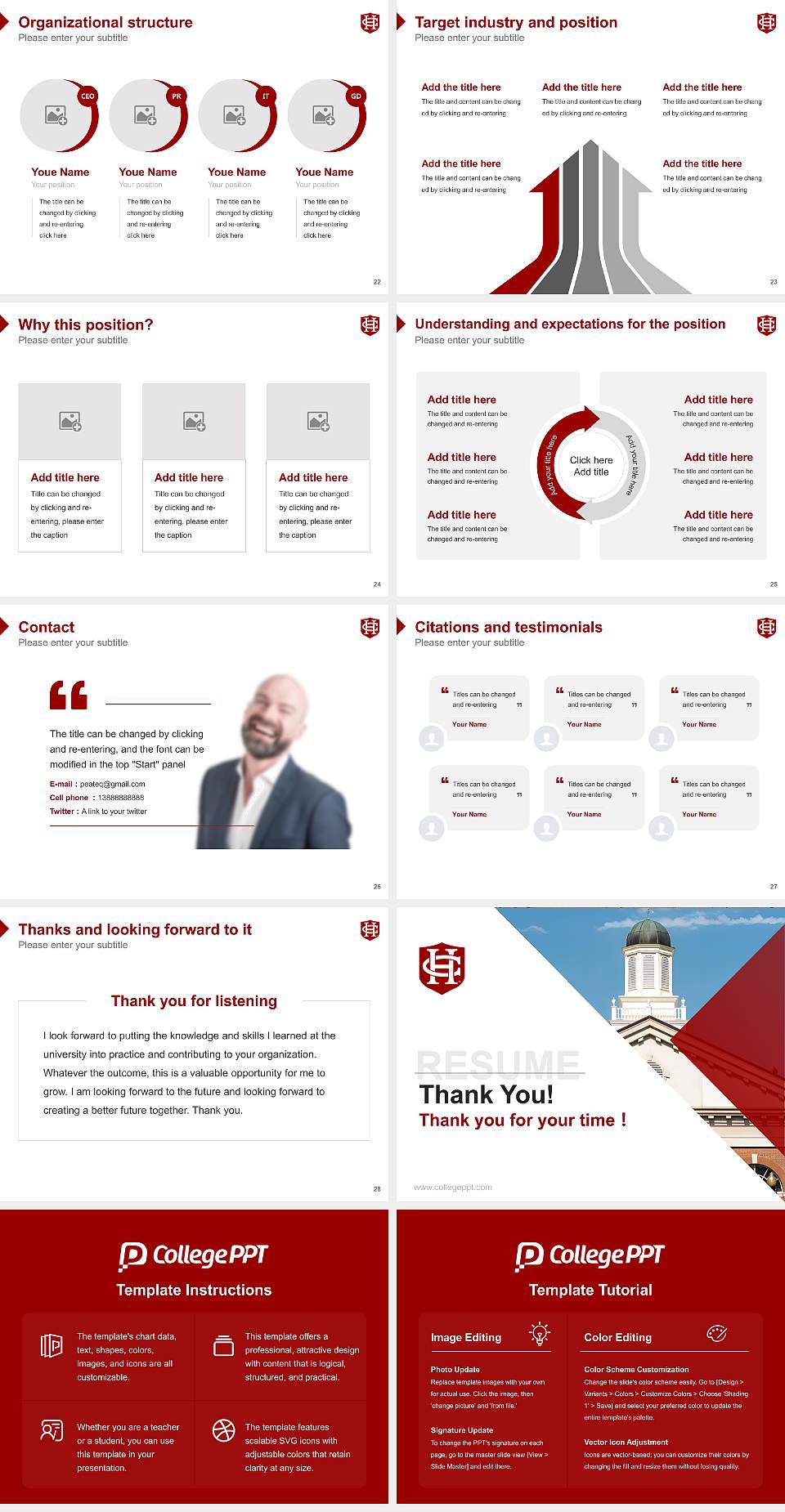 Hanover College Resume PPT Template4:3 ratio PPT effect preview image4