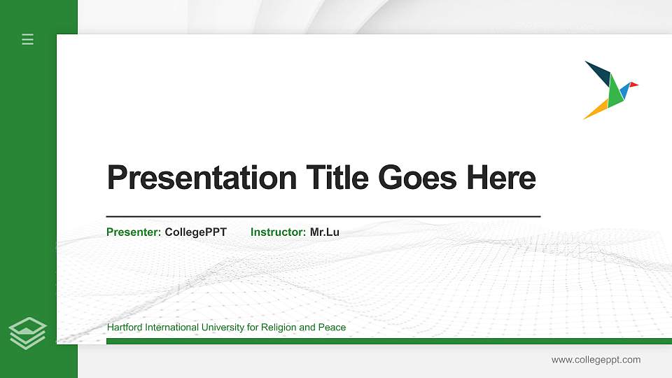 Hartford International University for Religion and Peace Thesis Proposal/Graduation Defense PPT Template16:9 ratio PPT effect preview image