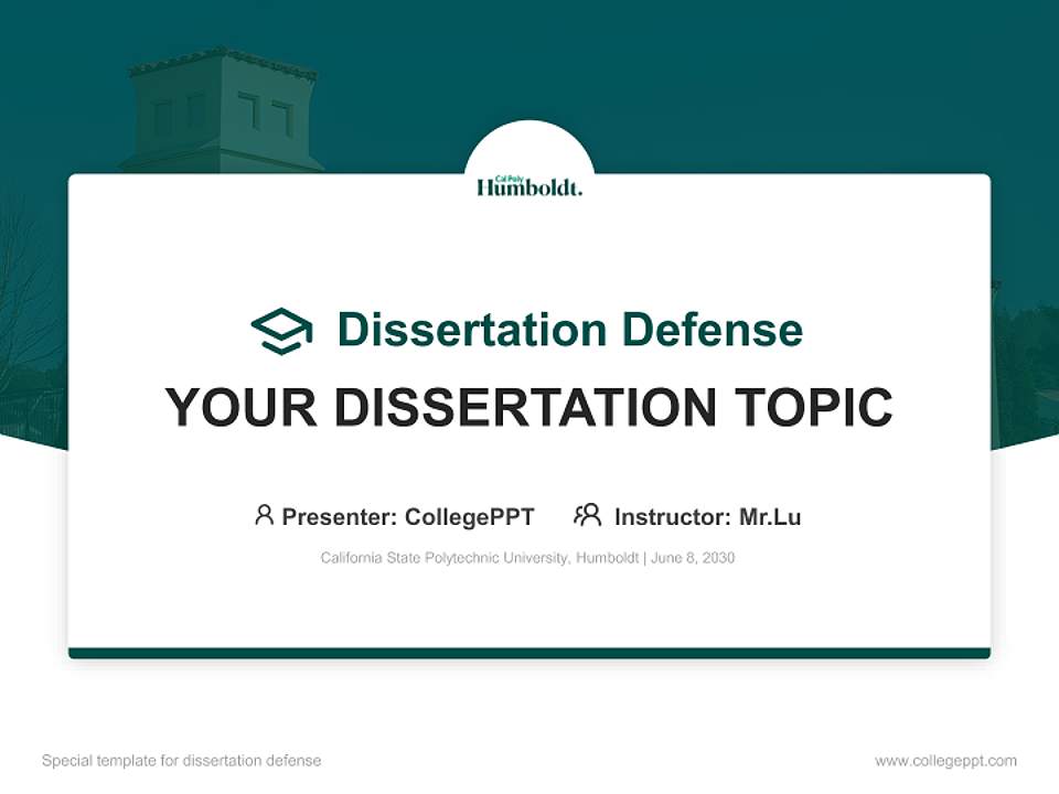 California State Polytechnic University, Humboldt Graduation Thesis Defense PPT Template4:3 ratio PPT effect preview image7