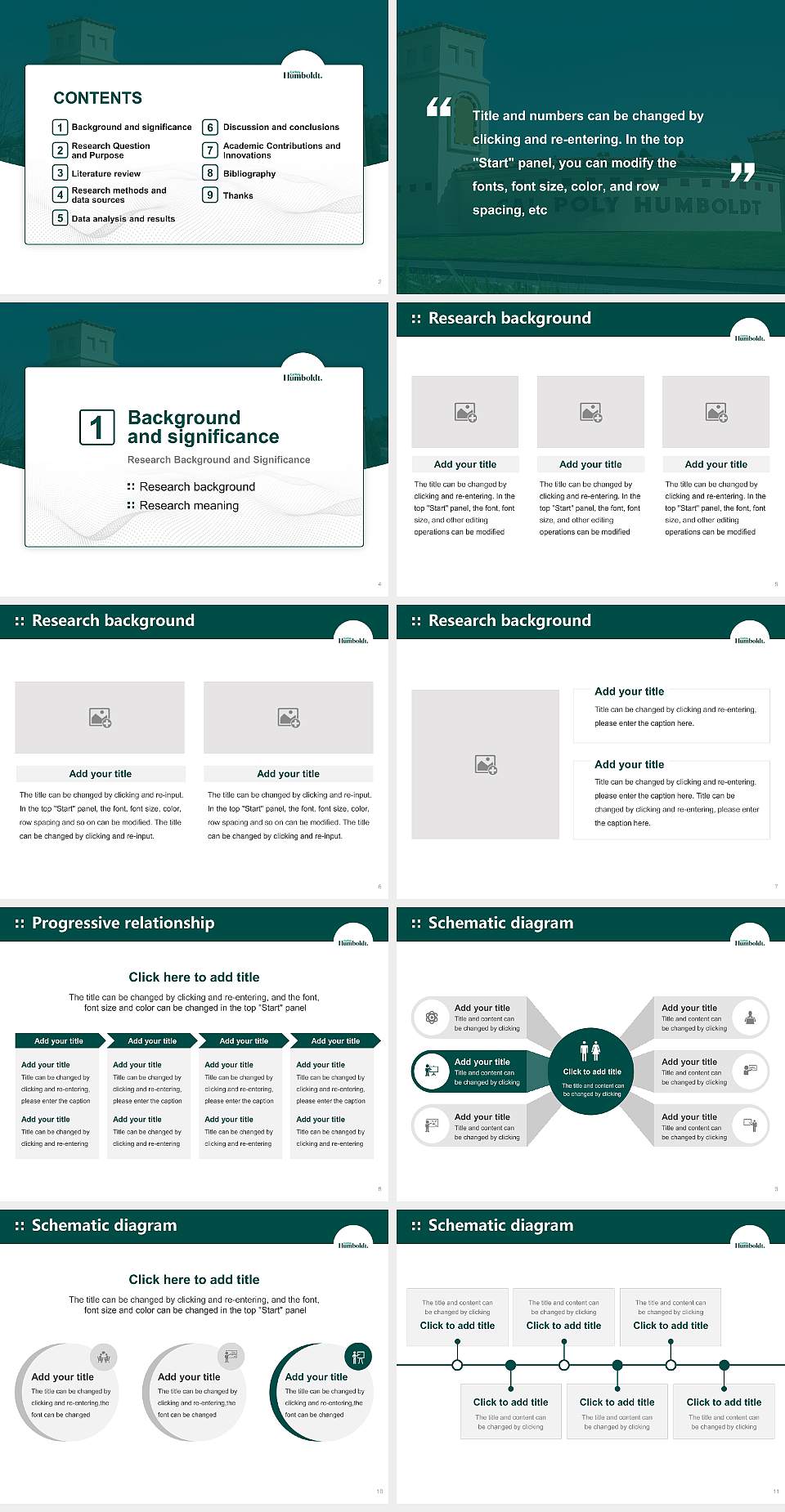 California State Polytechnic University, Humboldt Graduation Thesis Defense PPT Template4:3 ratio PPT effect preview image2