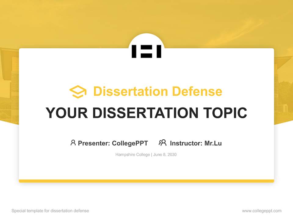 Hampshire College Graduation Thesis Defense PPT Template4:3 ratio PPT effect preview image7