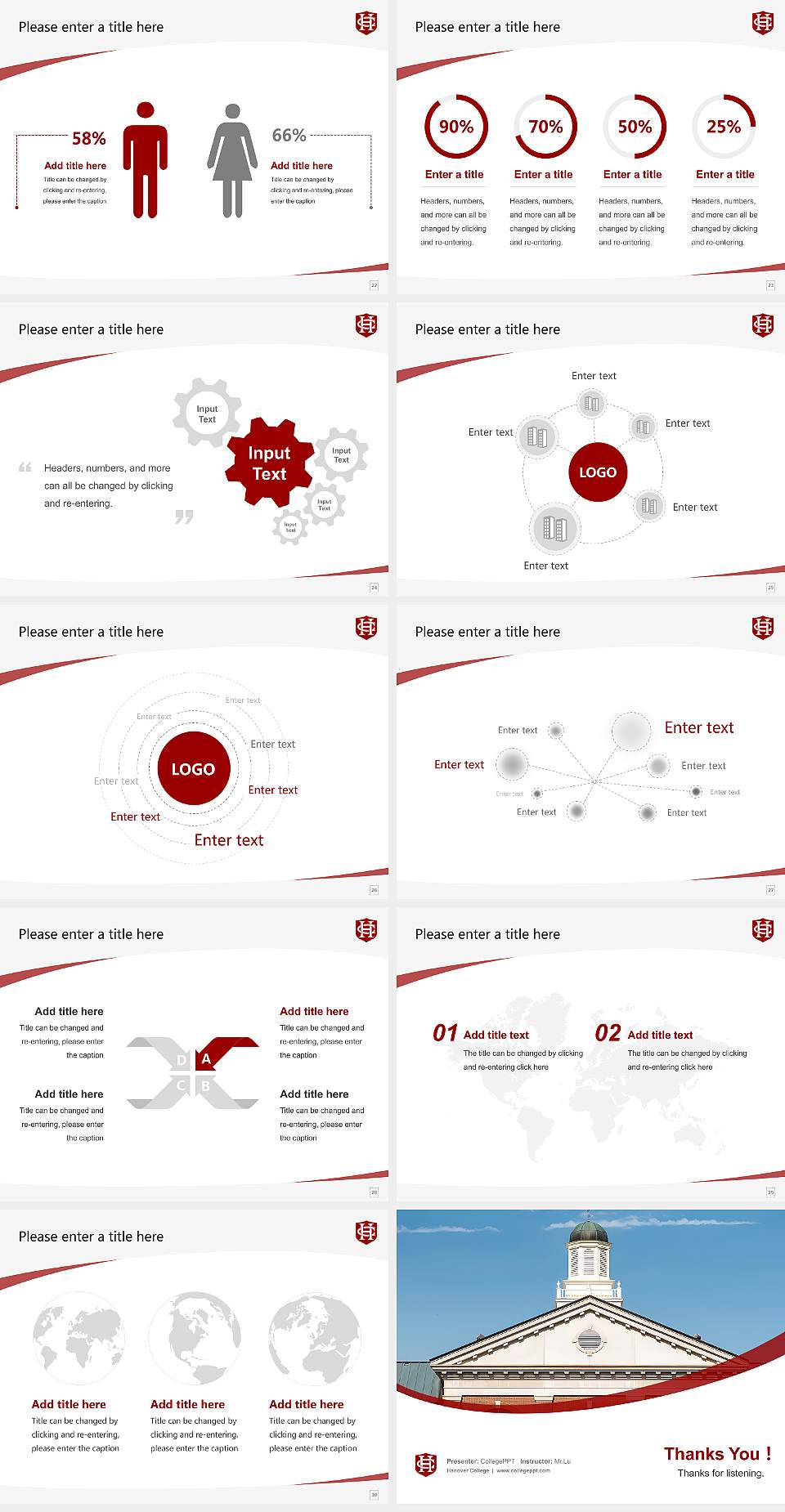 Hanover College Course/Courseware Creation PPT Template4:3 ratio PPT effect preview image4